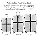 4 Pack Luggage Straps, Adjustable Suitcase Belts, Briskyloom Heavy Duty Non-Slip Travel Luggage Straps, TSA Approved with Quick-Release Buckle Travel Accessories Bag Straps (Black)