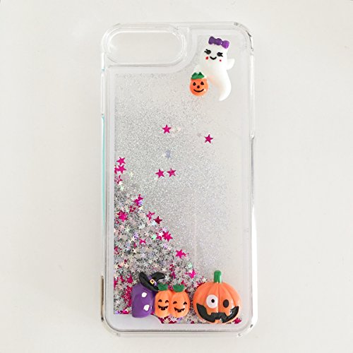 Sunday Gallery Bling Stars Halloween Pumpkin Candy Dynamic Liquid Quicksand Hard Case Cover For iPhone 7 (4.7" inch) ONLY (Halloween #1)