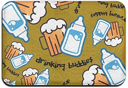 Dad And Baby Drinking Unique Decorative Non-Slip Doormats Mud Super Absorbs Durable Decor Doormats