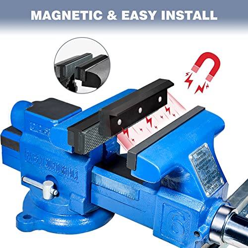 TRISENSE 4" Vise Jaws, Aluminum Vice Jaw Pads with Soft Rubber