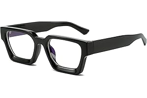 EYLRIM Thick Square Frame Blue Light Glasses for Women Men Non Prescription Computer Eyeglasses