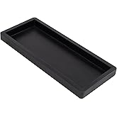 MAONAME Black Bathroom Vanity Tray, Rustic Long Narrow Rectangle Farmhouse Wood Countertop Organizer Tray for Candle, Perfume - 15.7" L x 6.8" W