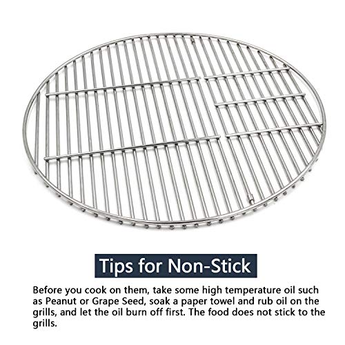 Hongso 18.5" SUS304 Round Cooking Grid Grates for Large Big Green Egg