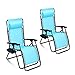 Ollieroo 2-Pack Blue Zero Gravity Lounge Chair with Pillow and Utility Tray Adjustable Folding Recliner Outdoor Patio Chair
