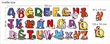 Educational Wall Sticker Animal Alphabet Art Letters - Set of 26 ABC Letter Decals to Decorate The Walls in Nursery or Kids Rooms - Attractive Funny Learning Tool for Creative Young Children (Medium)