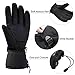 MCTi Waterproof Mens Ski Gloves Winter Warm 3M Thinsulate Snowboard Snowmobile Cold Weather Gloves Black X-Large