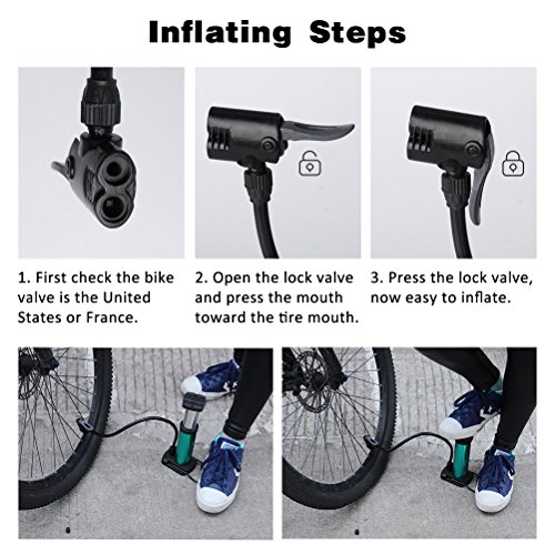 image for Jamal Mini Bike Floor Pump Foot Activated Bicycle Pump Portable Bike P