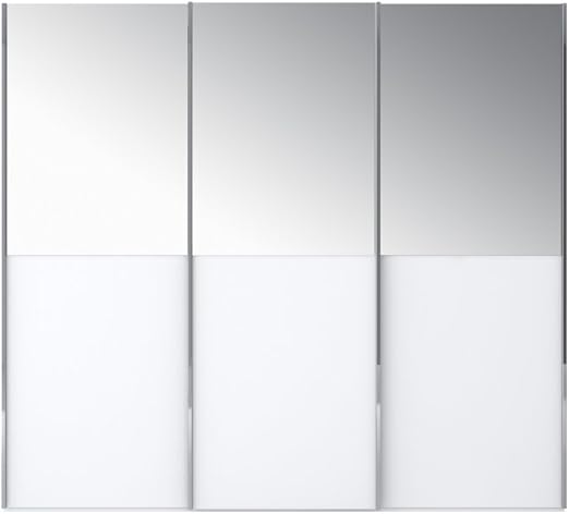 Nolte Delbruck Schwebeturenschrank Basicnd Mit Spiegel In Schwarz Basalt Weiss Creme Kleiderschrank Farbe Weiss Matt Grosse 245 Cm Breit 3 Turen Amazon De Kuche Haushalt