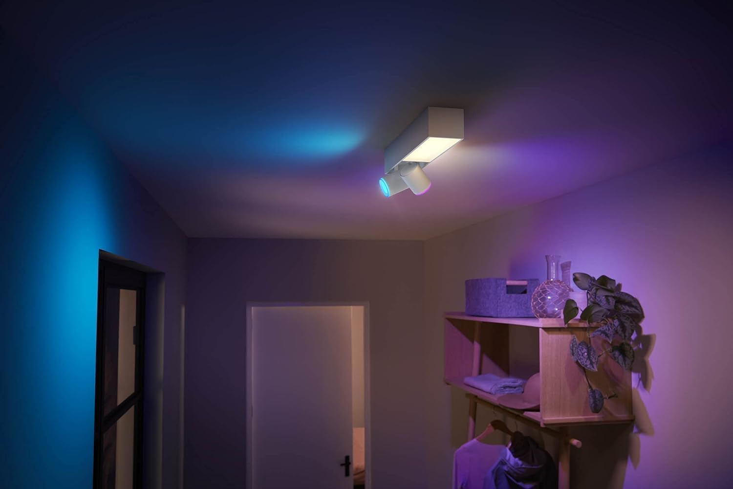 Philips Hue White & Color Ambiance Centris 2er Spot, dimmbar, 16 Mio. Farben, steuerbar via App, kompatibel mit Amazon Alexa, weiß, neue Generation 6