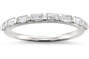 Beyond Brilliance Elegant 1/2 Carat Baguette Diamond 8 Stone Wedding Anniversary Band (H-I, SI1-SI2) in 14K White Gold | Jewelry for Women | Gift Box Included