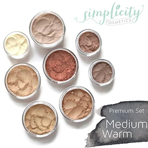 Mineral Makeup Premium Set - Light | Blush | Foundation | Sheer Powder | Eyeshadow | Bronzer | Under Eye Concealer | Starter Set