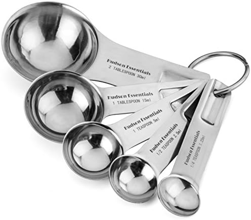 Hudson Essentials Stainless Steel Measuring Spoon Set - 5 Piece Stackable Set with 2 Tablespoon Coffee Scoop