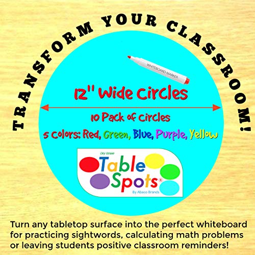 New Larger Size! The Original Table Spots for Teachers No Staining