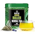 BLUE TEA - Mullein Tea - 30 Count - Pyramid Plant Based Tea Bag | ANTIOXIDANT | Herbal Tea - Caffeine Free - Leaf Based - Vegan - Non-Bitter - Non-GMO - Mild Flavor | Reusable Tin Pack