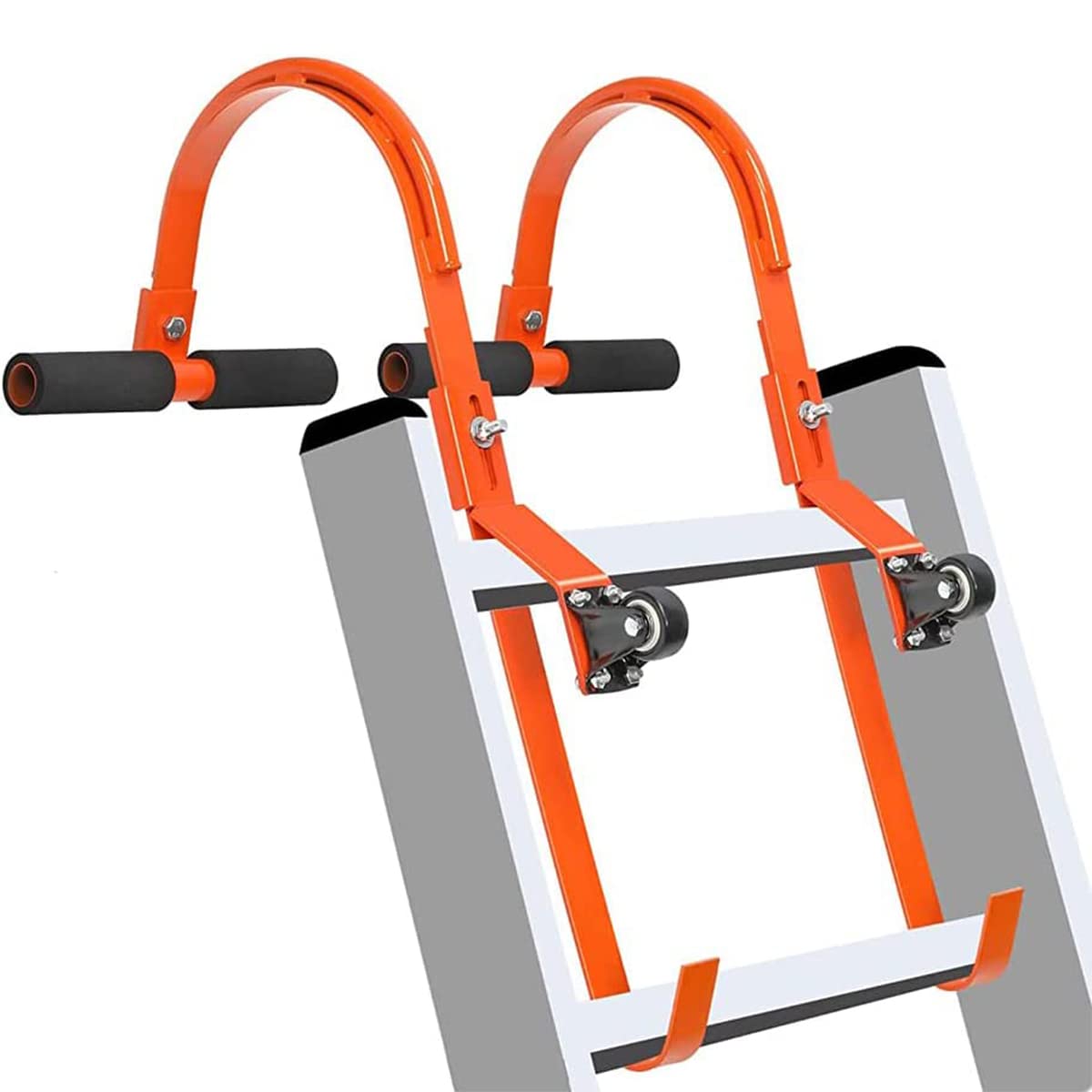 2-Pack Ladder Roof Hook, Roof Ladder Hooks with Wheel Heavy Duty Steel Ladder Stabilizer, Fast and Easy Setup to Access Steep Roofs, Ladder Accessories