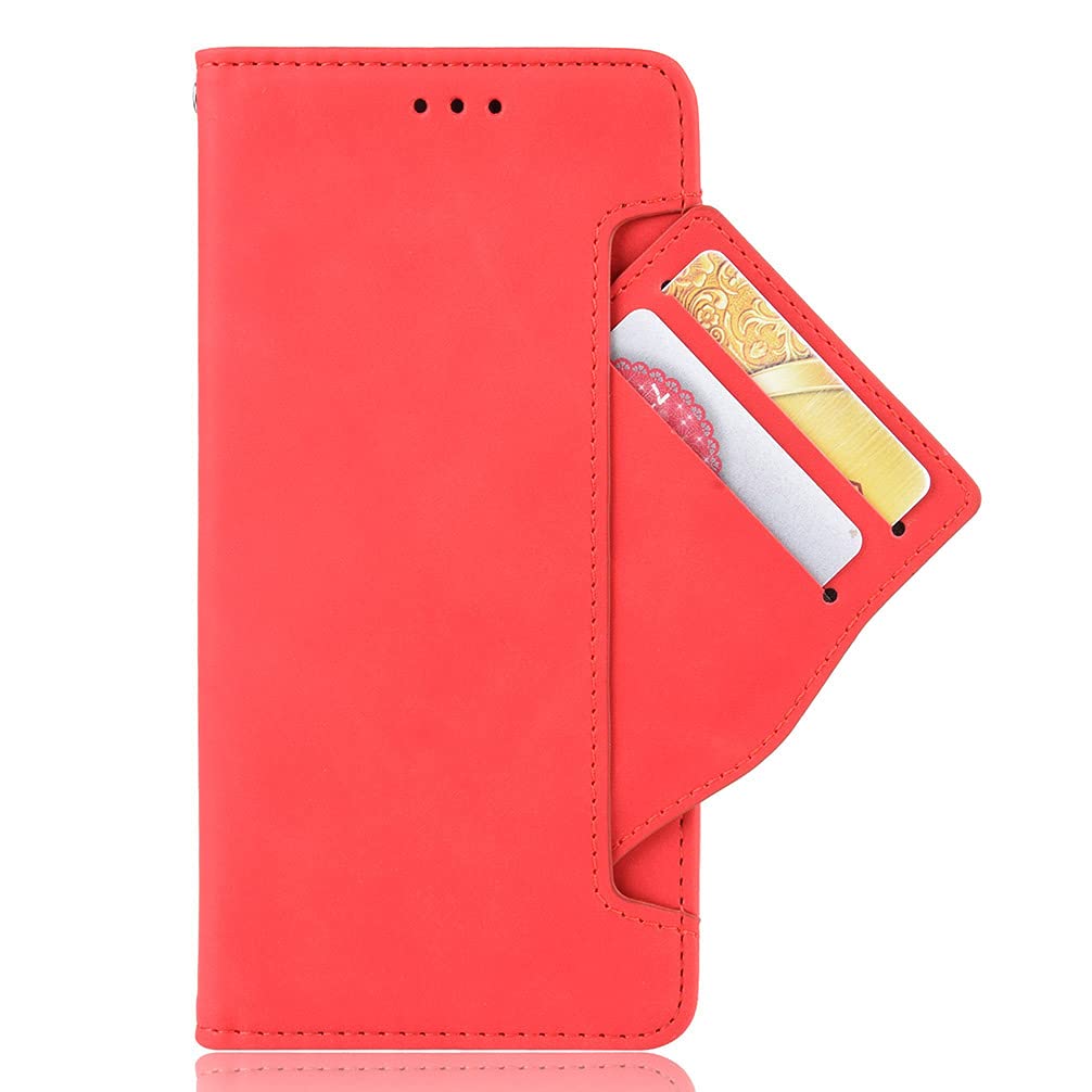 TIANCI Wallet Case for OnePlus Nord 2 5G Cover, Flip Case for OnePlus Nord 2 5G Retro Style Wallet Magnetic Stand Cover, Case Wallet PU Leather Phone Cover for OnePlus Nord 2 5G-Red