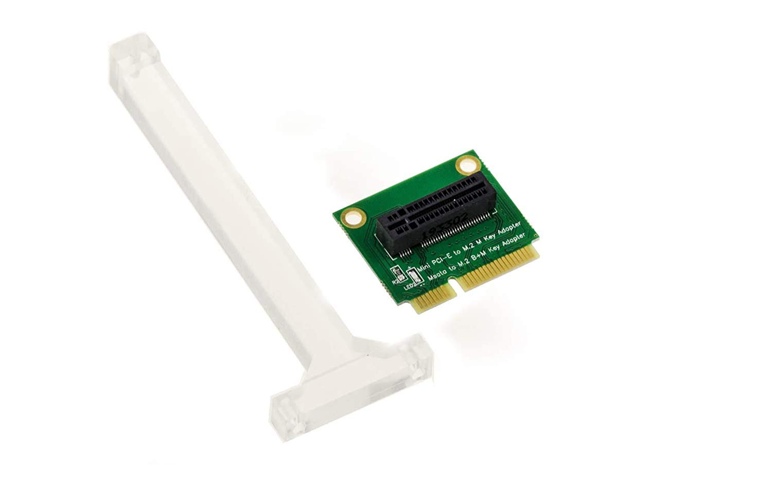 KALEA-INFORMATIQUE M2 to MiniPCIe or M.2 to mSATA adapter. With SSD retention bracket.