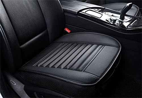CHIAE Auto Accessories PU leather edge full encircled anti-skid Car seat cushion Bamboo charcoal front seat cushion car Seat protection cushion (black-A)