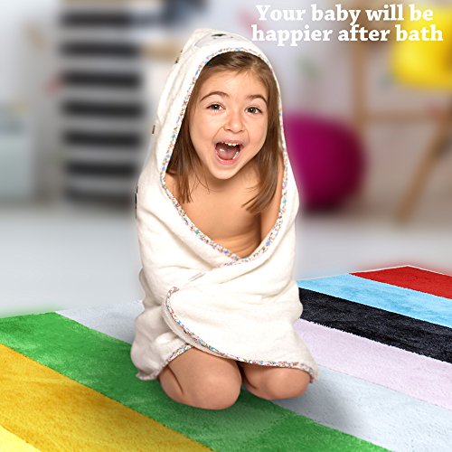 image for Organic Bamboo Hooded Baby Towel - Bonus Washcloth | Absorbent and Sup