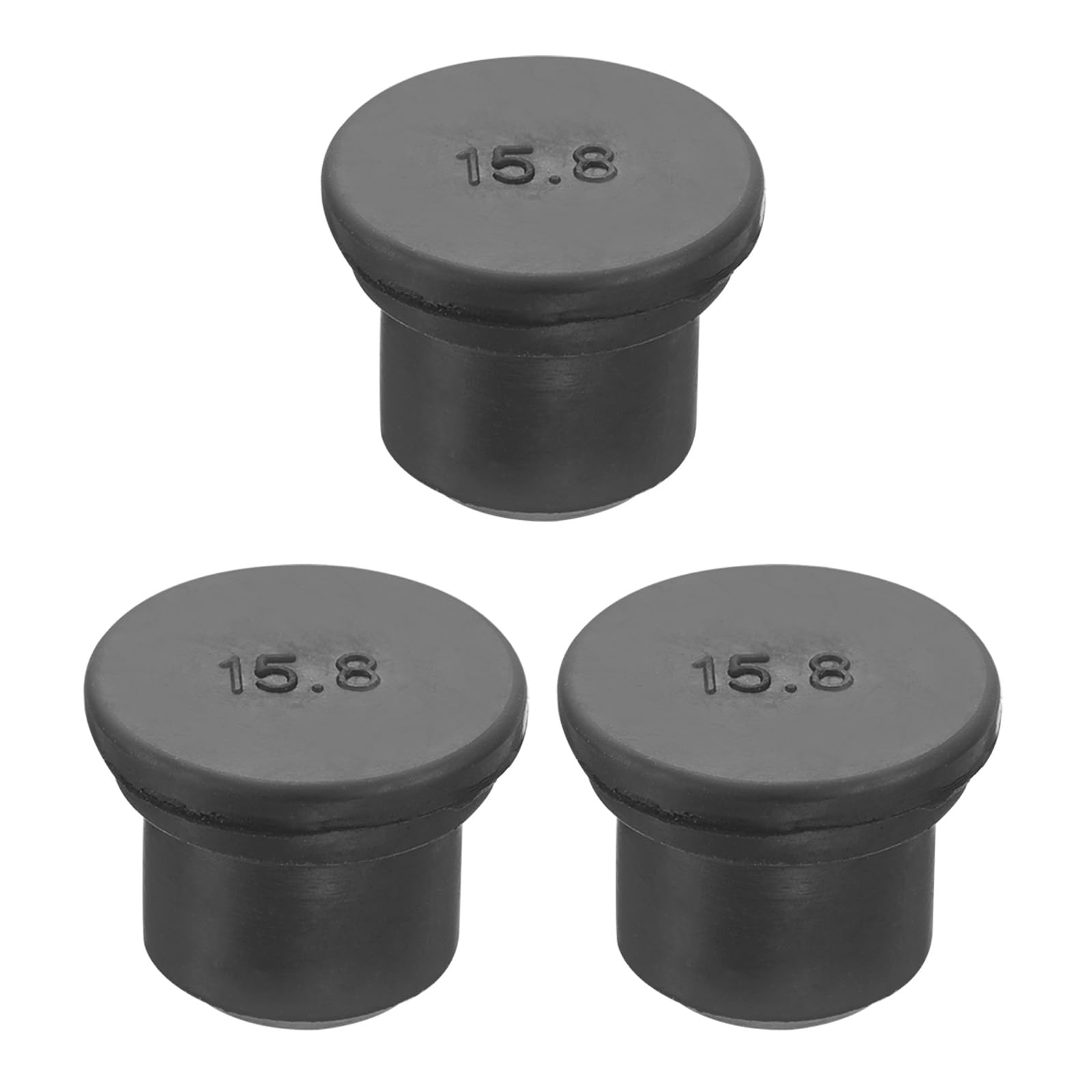 Photo 1 of MECCANIXITY Rubber Solid Plug Soft Flexible Stopper for 15-16mm Hole Black 3Pcs