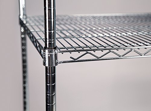 Lakeside R247272CC-4 Round Post Wire Cart, 4 Shelf, 24"D X 72"L X 72"H (78" Oah) - Thumbnail 3