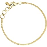 gorjana - Venice Mini Bracelet 6 1/4" to 7 1/4" - 18k Gold Plated Brass - Elegant Herringbone Chain Design - Adjustable Length - Layering with Other Jewelry