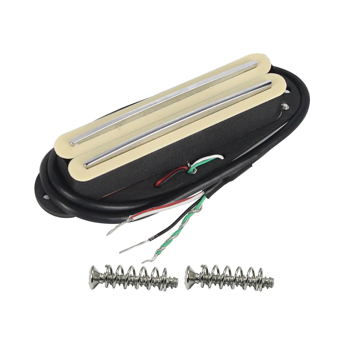 FLEOR Alnico 5 Hot Rail Humbucker Single-Coil-Sized Pickup 9-10K Humbucker Cream Fit ST SQ TL Guitar