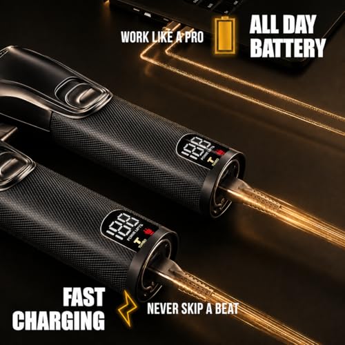 Novah® Professional Hair Clippers for Men, Professional Barber Clippers and Trimmer Set, Mens Cordless Hair Clipper for Barbers Haircut Kit Fade