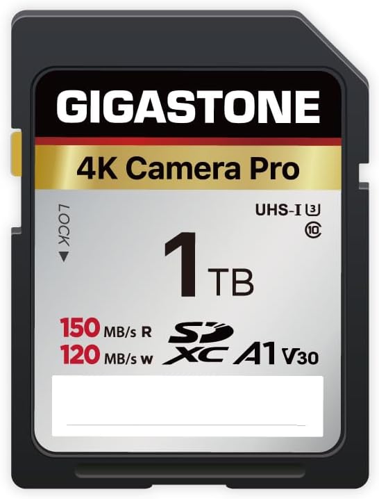 Gigastone 1TB SDXC Memory Card 4K Pro Series UHS-I V30 150MB/s
