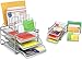 DecoBros STACKABLE Mesh Desk Convertiable Organizer 3 Letter Trays and 5 Horizontal Upright Sections, Sliver