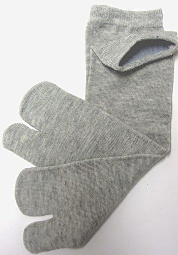 Shinobi TABI SOCKS , GEISHA,Geta Osaka Japan,Japanese 100% Cotton Comfy Ninja, Ninjutsu Tabi Socks Improved, - (CNA) GREY Senior/Adult