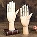 Wooden Sectioned Flexible Posable Articulating Hand 2 Pack Both Left Right Realistic Wood Mannequin Manikin Hand Drawing Sketch DIY Craft Painting Student School Art Supplies Accessories 9.84 Inches