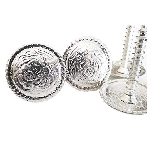 Photo 1 of 1" Saddle Bright Screw Back Concho with Engraving 4 pc Set