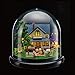 DIY Mini Glassball Wooden Dollhouse Miniature Kit with LED Idea Gift Travel world Series--Romantic Manor