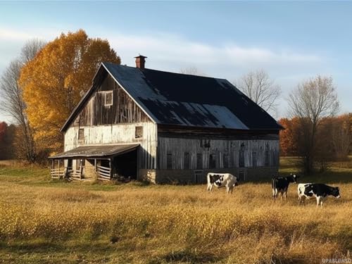 UPABLUNSO Diamond Art Painting Barn Farmhouse Cow Barn Kit for Adults Diamond Art Painting by Number Kits Gem Art Wall Home Decor 12x16 Inch at Amazon