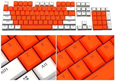 Buyeverything PBT Double Shot Keycap Set with Key Puller - 104 Translucent Backlit Key Cap, Blue Metal Color for Cherry/Kailh/Gateron/Outemu switch Mechanical Keyboards (C)