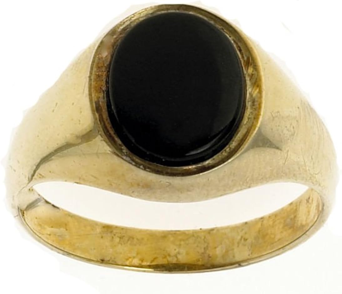 Solid 9ct Yellow Gold Men S Real Onyx Oval Signet Ring Size P Z 4 Made To Order In The Birmingham Jewellery Quarter Amazon Co Uk Jewellery