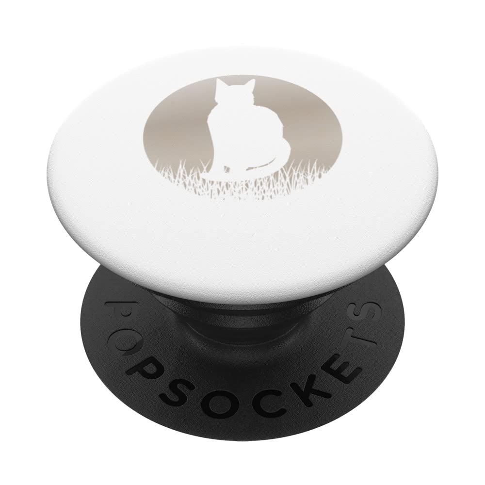 Cat In Moonlight PopSockets Swappable PopGrip
