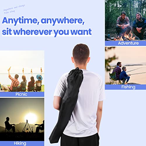Campingstuhl, Tragbarer Campingstuhl mit Tragetasche, Leicht und Tragbar, Kleiner Klappstuhl, rutschfest, Keine Installation Erforderlich, Geeignet für Camping, Abenteuer, Angeln, Wandern usw.
