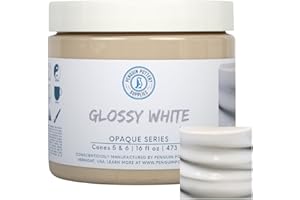 Penguin Pottery - Glossy Opaque White - Mid Fire Glaze, High Fire Glaze, Cone 5-6 for Mid Fire Clay, High Fire Clay - Ceramic