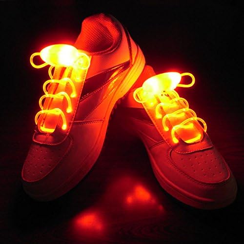 Vnfire A Pair of LED Shoelaces Light up Shoe Laces with Continuous and 2 Blinking Modes for Party Disco Dancing Hip-hop Skating Running Cosplay Decoration Red