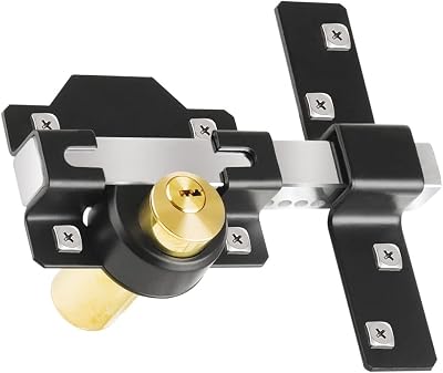 JVSURF Long Throw Gate Lock 70mm Stainless Steel Double Sided 5 Keys