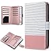 ULAK Note 5 Case, Galaxy Note 5 Case, Note 5 Case Wallet for Women Premium PU Leather Case with 9 Card Holder ID Slot and Hand Strap Shockproof Cover -Rose Gold Stripes