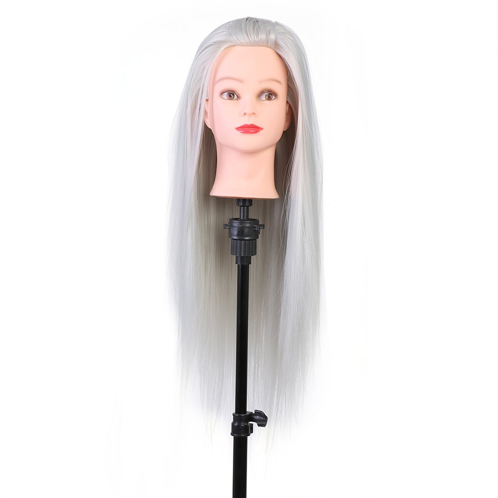 Head PELUQUERIA Practice Training Wrist of Cosmetology Mannequin Head for Learning Practices of Hairdressers grey