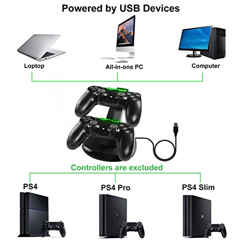 image for CPPSLEE PS4 Controller Charger Dock With IC ,USB Dual Charger Station 