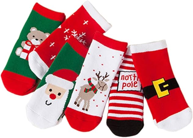 Regali Di Natale 6 Anni.Pretyzoom 6 Paia Calze Casual Per Bambini Natale Colorato Divertimento Cotone Stampato Calze Dell Equipaggio Calde Vacanze Di Natale Festa Regali Per 4 6 Anni Calze Miste Amazon It Casa E Cucina