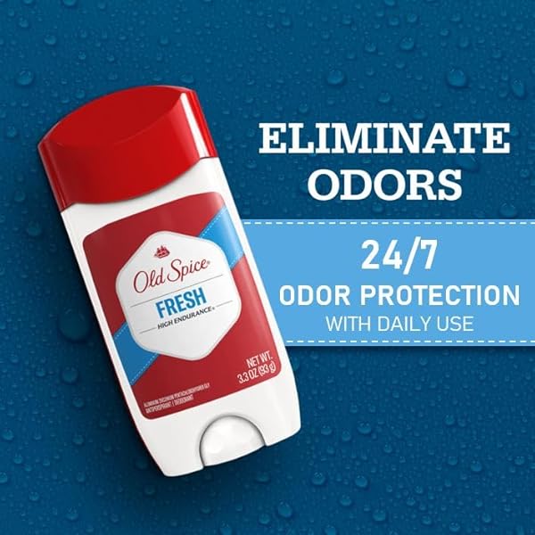 OLD SPICE ANTIPERSPIRANT DEODORANT FOR MEN, HIGH ENDURANCE, 24/7 SWEAT DEFENSE & ODOR PROTECTION, 24/7 FRESHNESS & LASTING SCENT, FRESH SCENT, 3.3 OZ