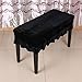 Monkeysell Piano Stool Chair Bench Cover Pleuche Decorated with Macrame Fringes 75 35cm for Piano Dual Seat Bench Universal (black)