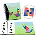Tangram Game Travel Games 176 Magnetic Puzzle and Questions Build Animals People Objects with 7 Simple Magnetic Colorful Shapes Kid Adult Challenge IQ Educational Book【2 set of Tangrams】