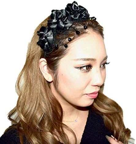 Amazon Amara K フラワー カチューシャ ウエーディング 髪飾り 結婚式 Black バレッタ クリップ 通販